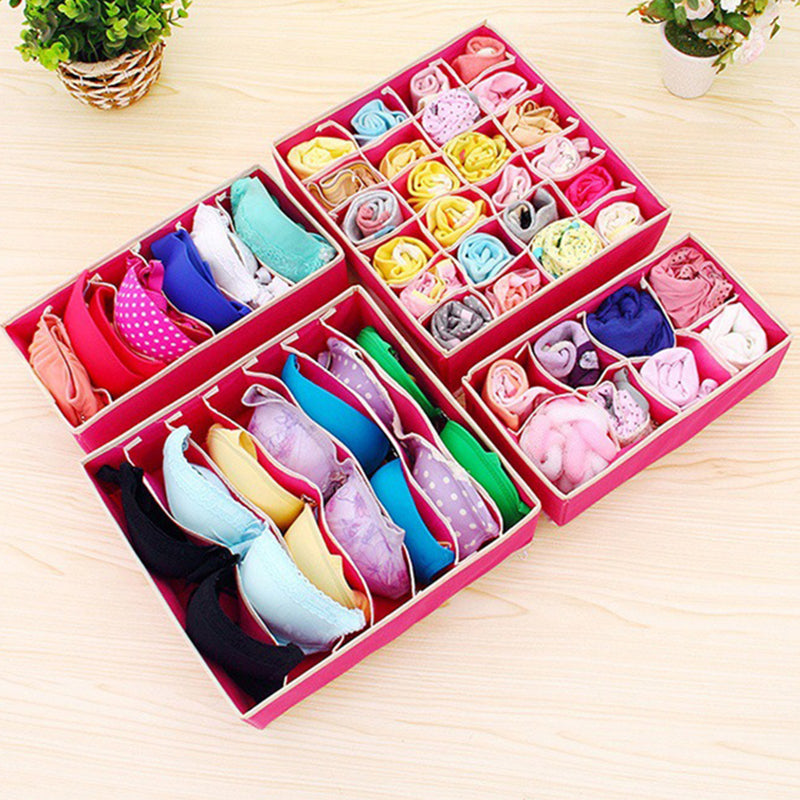 4Pcs / Set Non-Woven Fabric Cabinet Divided Storage Box for Underwear Socks 4Pcs / Set Non-Woven Fabric Cabinet Divided Storage Box for Underwear Socks